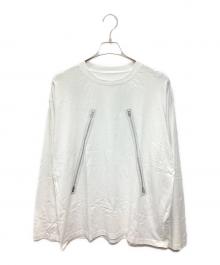 MM6 Maison Margiela（エムエムシックスメゾンマルジェラ）の古着「ジッププリントロングカットソー」｜ホワイト
