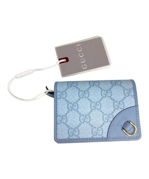 GUCCI（グッチ）GUCCI (グッチ) エンブレムミニウォレット　GG ブルーの古着・服飾アイテム