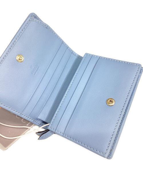 GUCCI（グッチ）GUCCI (グッチ) エンブレムミニウォレット　GG ブルーの古着・服飾アイテム