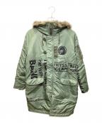 Hysteric Glamourヒステリックグラマー）の古着「プリマロフトエアフォース LOGO SCRATCH N-3B コート」｜グリーン
