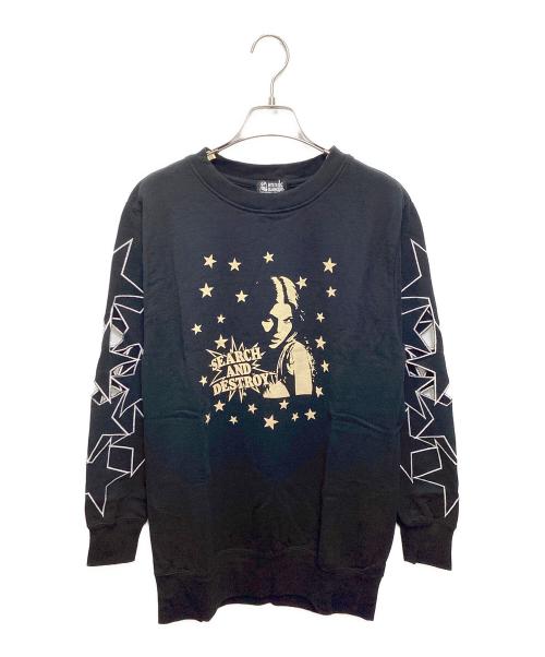 Hysteric Glamour（ヒステリックグラマー）Hysteric Glamour (ヒステリックグラマー) SEARCH AND DESTROY プリントスウェット ブラック サイズ:FREE 未使用品の古着・服飾アイテム