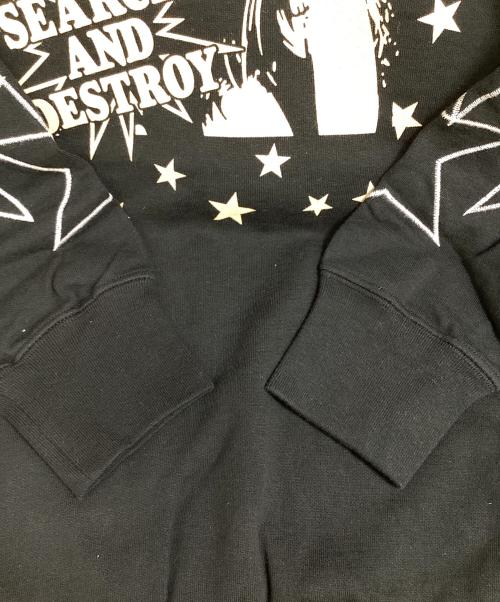 Hysteric Glamour（ヒステリックグラマー）Hysteric Glamour (ヒステリックグラマー) SEARCH AND DESTROY プリントスウェット ブラック サイズ:FREE 未使用品の古着・服飾アイテム