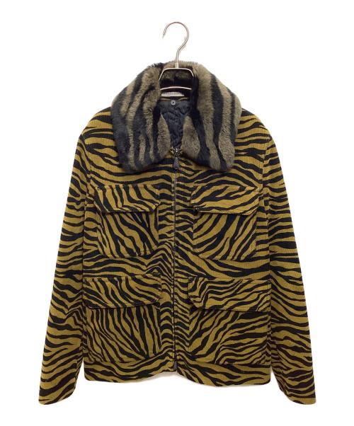 BOTTEGA VENETA（ボッテガベネタ）BOTTEGA VENETA (ボッテガベネタ) Lamb Shearing Zebra Jacket ブラウン サイズ:48の古着・服飾アイテム