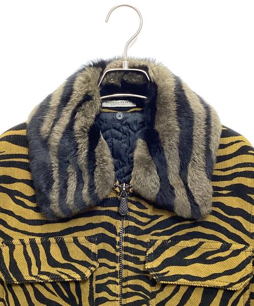 BOTTEGA VENETA（ボッテガベネタ）BOTTEGA VENETA (ボッテガベネタ) Lamb Shearing Zebra Jacket ブラウン サイズ:48の古着・服飾アイテム
