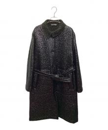 BOTTEGA VENETA（ボッテガベネタ）の古着「グロスコーティング ブランケット ツイード コート」｜ブラック