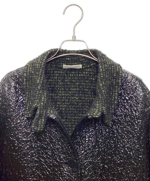 BOTTEGA VENETA（ボッテガベネタ）BOTTEGA VENETA (ボッテガベネタ) グロスコーティング ブランケット ツイード コート ブラック サイズ:42の古着・服飾アイテム