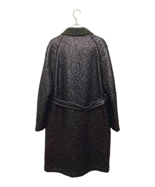 BOTTEGA VENETA（ボッテガベネタ）BOTTEGA VENETA (ボッテガベネタ) グロスコーティング ブランケット ツイード コート ブラック サイズ:42の古着・服飾アイテム