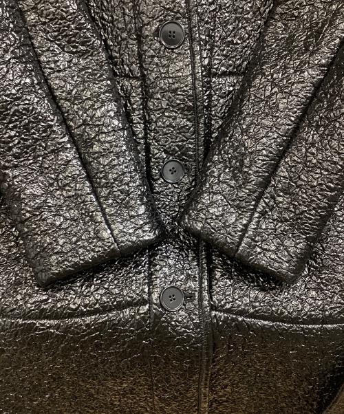 BOTTEGA VENETA（ボッテガベネタ）BOTTEGA VENETA (ボッテガベネタ) グロスコーティング ブランケット ツイード コート ブラック サイズ:42の古着・服飾アイテム