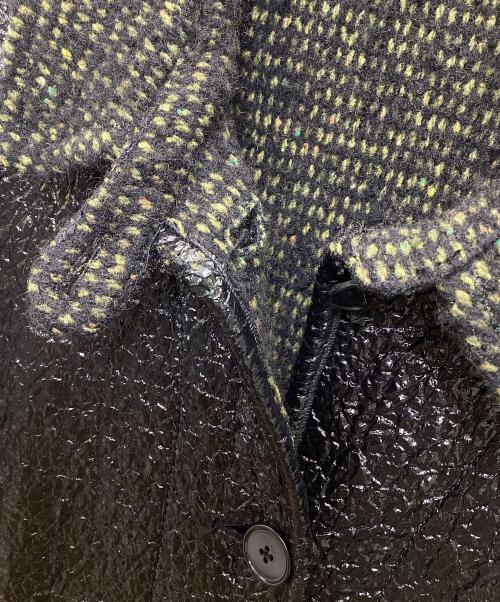 BOTTEGA VENETA（ボッテガベネタ）BOTTEGA VENETA (ボッテガベネタ) グロスコーティング ブランケット ツイード コート ブラック サイズ:42の古着・服飾アイテム