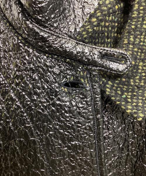 BOTTEGA VENETA（ボッテガベネタ）BOTTEGA VENETA (ボッテガベネタ) グロスコーティング ブランケット ツイード コート ブラック サイズ:42の古着・服飾アイテム