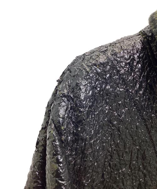 BOTTEGA VENETA（ボッテガベネタ）BOTTEGA VENETA (ボッテガベネタ) グロスコーティング ブランケット ツイード コート ブラック サイズ:42の古着・服飾アイテム