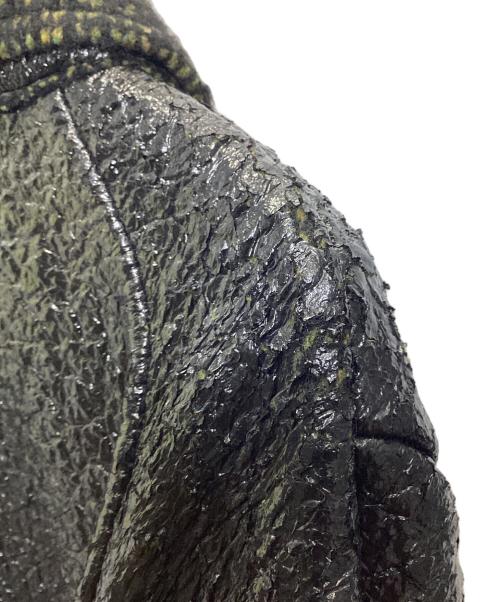 BOTTEGA VENETA（ボッテガベネタ）BOTTEGA VENETA (ボッテガベネタ) グロスコーティング ブランケット ツイード コート ブラック サイズ:42の古着・服飾アイテム