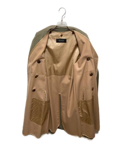 GUCCI（グッチ）GUCCI (グッチ) ライナー付きキャメルダブルコート グリーン サイズ:44の古着・服飾アイテム