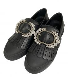 MIU MIU（ミュウミュウ）の古着「ビジュータッセルローファー」｜ブラック