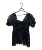 FETICOフェティコ）の古着「OPEN-BACK GATHERED TULLE TOP」｜ブラック