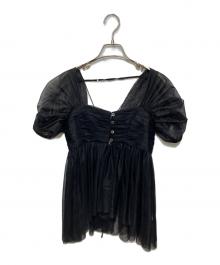 FETICO（フェティコ）の古着「OPEN-BACK GATHERED TULLE TOP」｜ブラック