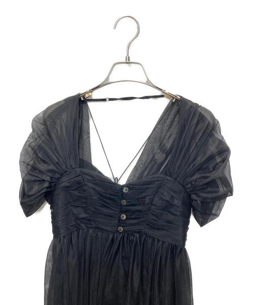 FETICO（フェティコ）FETICO (フェティコ) OPEN-BACK GATHERED TULLE TOP ブラック サイズ:1の古着・服飾アイテム