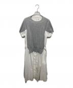sacaiサカイ）の古着「Cotton Knit Dress」｜ホワイト×グレー