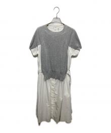 sacai（サカイ）の古着「Cotton Knit Dress」｜ホワイト×グレー