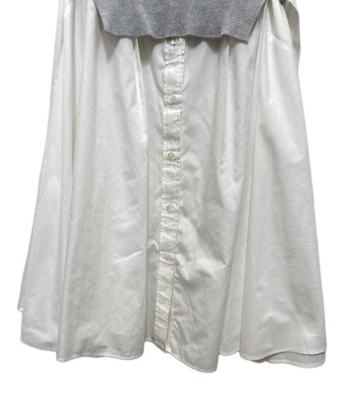 sacai（サカイ）sacai (サカイ) Cotton Knit Dress ホワイト×グレー サイズ:2の古着・服飾アイテム