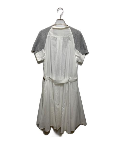 sacai（サカイ）sacai (サカイ) Cotton Knit Dress ホワイト×グレー サイズ:2の古着・服飾アイテム