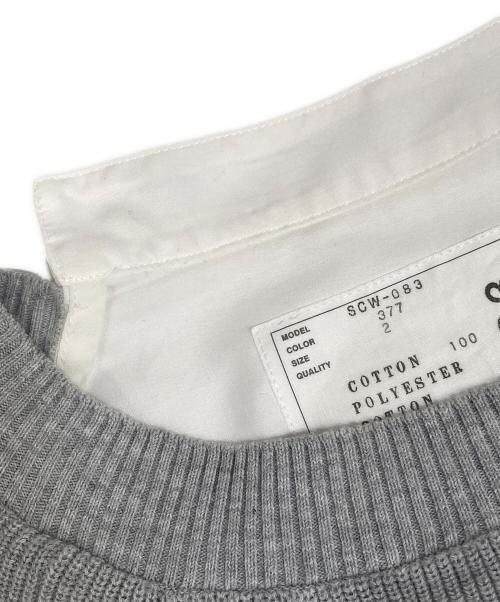 sacai（サカイ）sacai (サカイ) Cotton Knit Dress ホワイト×グレー サイズ:2の古着・服飾アイテム