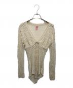 FETICOフェティコ）の古着「LACE KNIT V-NECK BODYSUITS」｜アイボリー