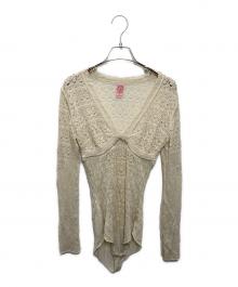 FETICO（フェティコ）の古着「LACE KNIT V-NECK BODYSUITS」｜アイボリー