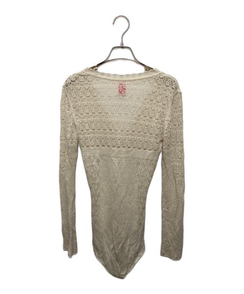 FETICO（フェティコ）FETICO (フェティコ) LACE KNIT V-NECK BODYSUITS アイボリー サイズ:1の古着・服飾アイテム