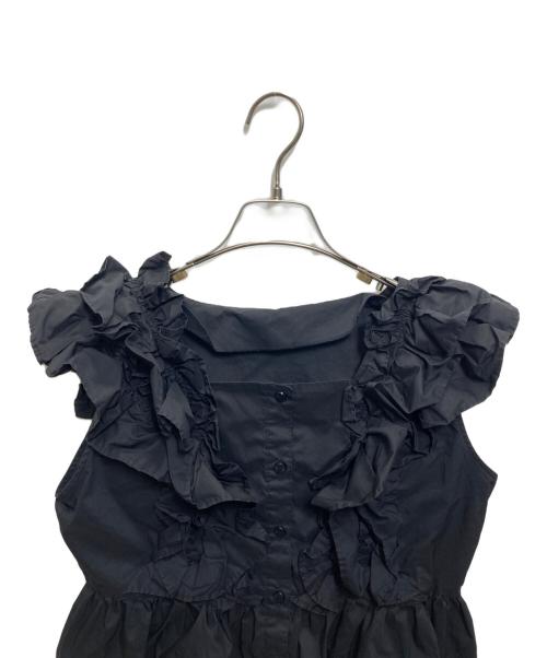 Adam et Rope（アダム エ ロペ）Adam et Rope (アダム エ ロペ) ペタルフリルブラウス ブラック サイズ:Freeの古着・服飾アイテム