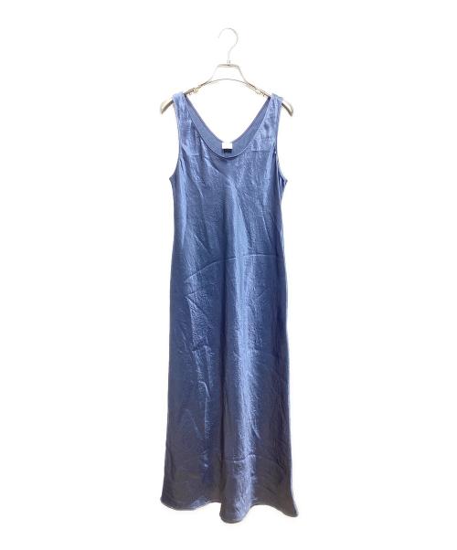 MaxMara LEISURE（マックスマーラレジャー）MaxMara LEISURE (マックスマーラレジャー) サテンノースリーブワンピース ブルー サイズ:42の古着・服飾アイテム