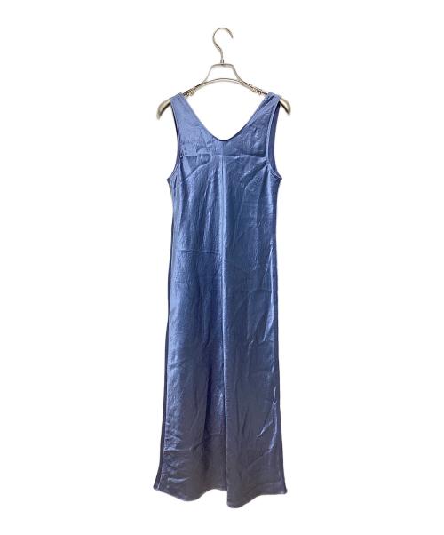 MaxMara LEISURE（マックスマーラレジャー）MaxMara LEISURE (マックスマーラレジャー) サテンノースリーブワンピース ブルー サイズ:42の古着・服飾アイテム