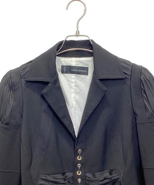DSQUARED2（ディースクエアード）DSQUARED2 (ディースクエアード) レースアップボンテージジャケット ブラック サイズ:42の古着・服飾アイテム