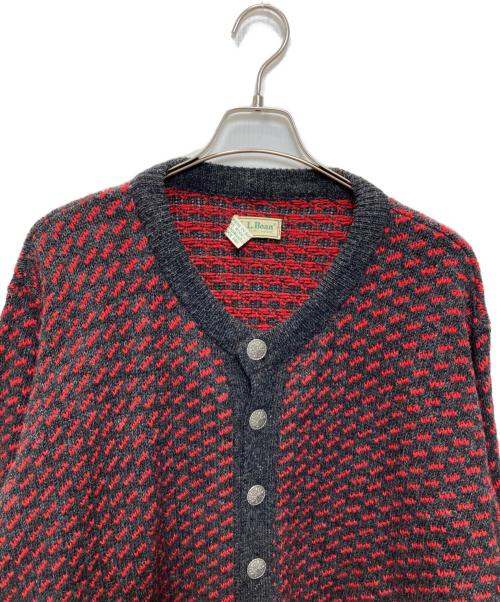 L.L.Bean（エルエルビーン）L.L.Bean (エルエルビーン) バーズアイカーディガン ブラック×レッド サイズ:XLの古着・服飾アイテム