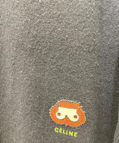 CELINE（セリーヌ）CELINE (セリーヌ) カシミヤ薄手ニット　DEPOSE ネイビー サイズ:Lの古着・服飾アイテム