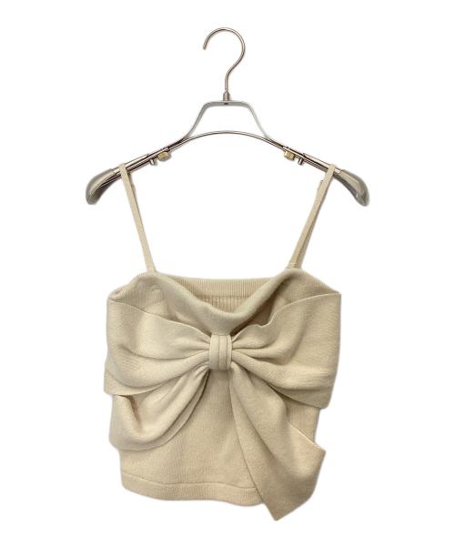 HER LIP TO（ハーリップトゥ）Her lip to (ハーリップトゥ) Lydie Ribbon-Tie Knit Ensemble ベージュ サイズ:Mの古着・服飾アイテム