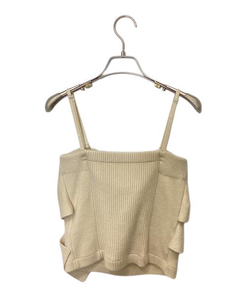 HER LIP TO（ハーリップトゥ）Her lip to (ハーリップトゥ) Lydie Ribbon-Tie Knit Ensemble ベージュ サイズ:Mの古着・服飾アイテム