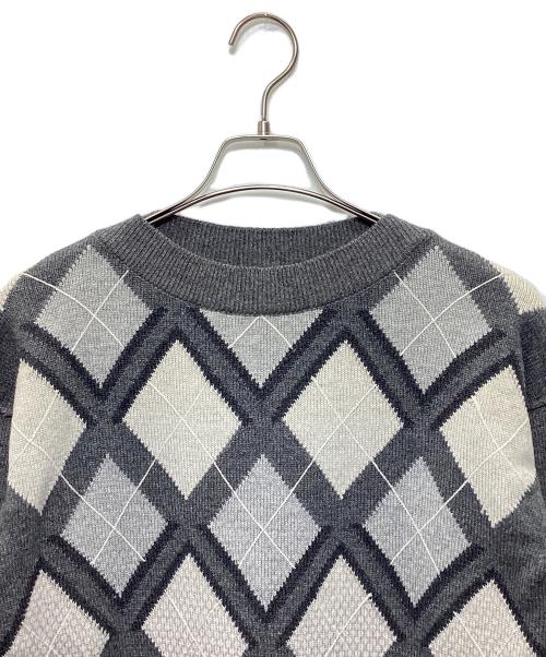 BOTTEGA VENETA（ボッテガベネタ）BOTTEGA VENETA (ボッテガベネタ) アーガイルニット グレー サイズ:46の古着・服飾アイテム