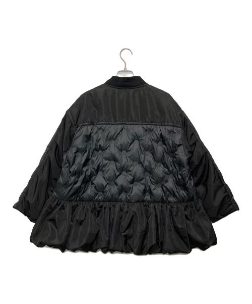 frene（フラーネ）Frene (フラーネ) ドットキルティング中綿フレアコート ブラック サイズ:M~Lの古着・服飾アイテム