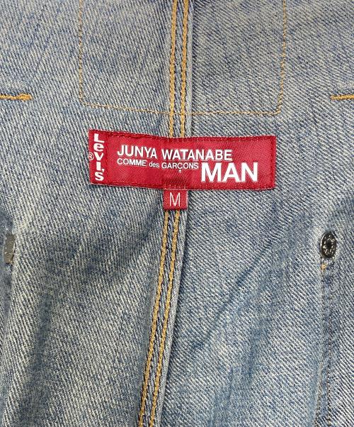LEVI'S（リーバイス）LEVI'S (リーバイス) COMME des GARCONS JUNYA WATANABE MAN (コムデギャルソンジュンヤワタナベマン) 綿セルビッチ オーバーオールカスタマイズデニムパンツ スカイブルー サイズ:Mの古着・服飾アイテム