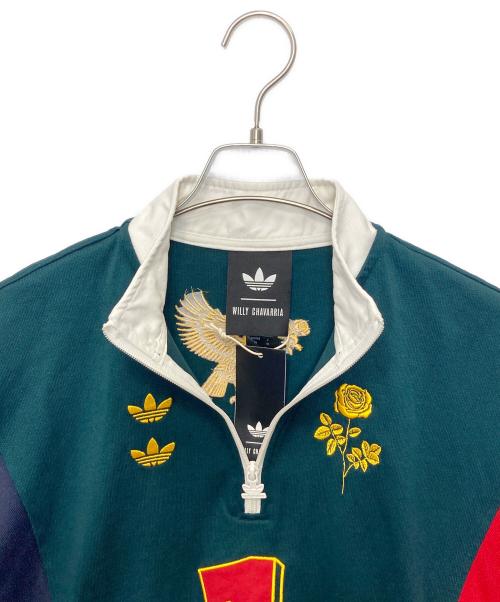 adidas（アディダス）adidas (アディダス) WILLY CHAVARRIA (ウィリーチャバリア) WATSONVILLE QUARTER ZIP グリーン サイズ:XSの古着・服飾アイテム