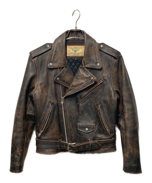 MORGAN（モーガン）MORGAN (モーガン) ダブルライダースジャケット ブラウン サイズ:36の古着・服飾アイテム