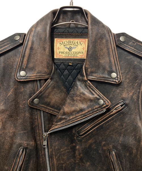 MORGAN（モーガン）MORGAN (モーガン) ダブルライダースジャケット ブラウン サイズ:36の古着・服飾アイテム
