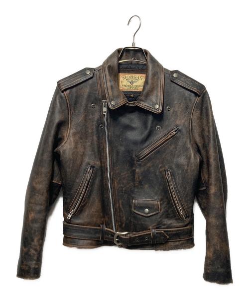 MORGAN（モーガン）MORGAN (モーガン) ダブルライダースジャケット ブラウン サイズ:36の古着・服飾アイテム