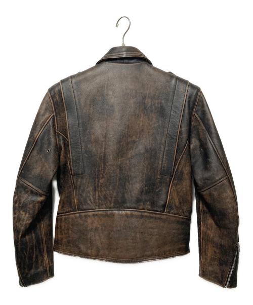 MORGAN（モーガン）MORGAN (モーガン) ダブルライダースジャケット ブラウン サイズ:36の古着・服飾アイテム