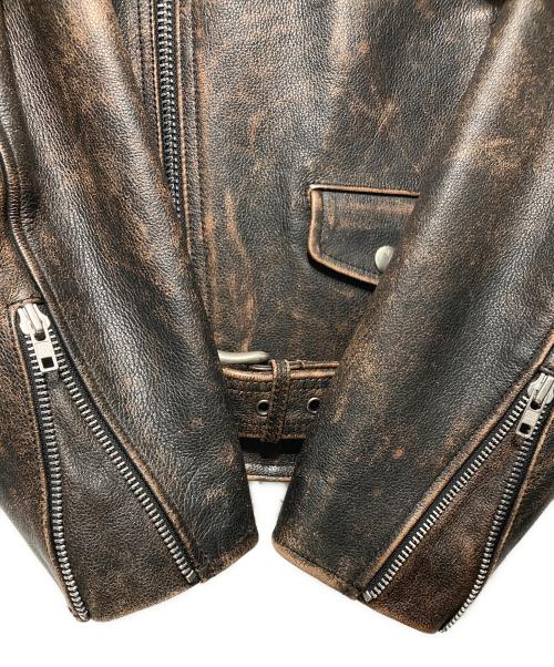 MORGAN（モーガン）MORGAN (モーガン) ダブルライダースジャケット ブラウン サイズ:36の古着・服飾アイテム