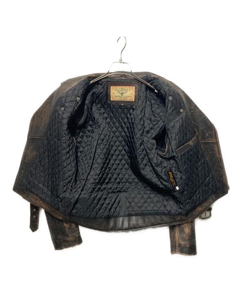 MORGAN（モーガン）MORGAN (モーガン) ダブルライダースジャケット ブラウン サイズ:36の古着・服飾アイテム