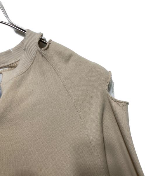 NKGW（エヌケージーダブリュー）NKGW (エヌケージーダブリュー) クラッシュドスウェット ベージュ サイズ:freeの古着・服飾アイテム