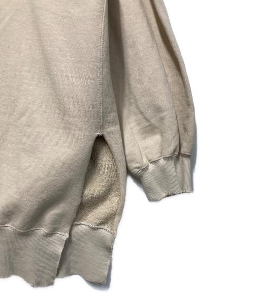 NKGW（エヌケージーダブリュー）NKGW (エヌケージーダブリュー) クラッシュドスウェット ベージュ サイズ:freeの古着・服飾アイテム