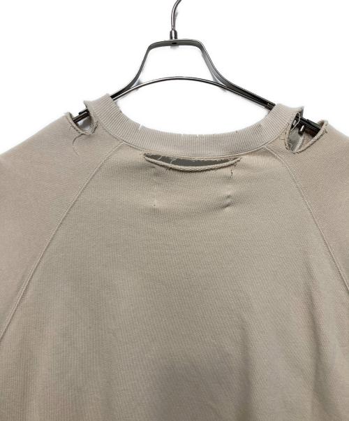 NKGW（エヌケージーダブリュー）NKGW (エヌケージーダブリュー) クラッシュドスウェット ベージュ サイズ:freeの古着・服飾アイテム